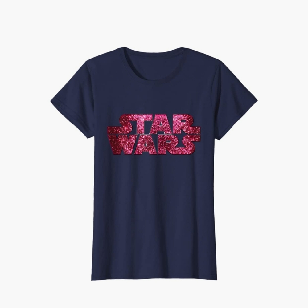 Star Wars Pink Faux Glitter T shirt